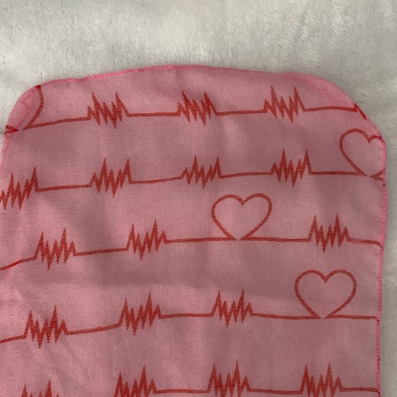 Lifeline pink and red hearts sheer scarf - Picture 11 of 17